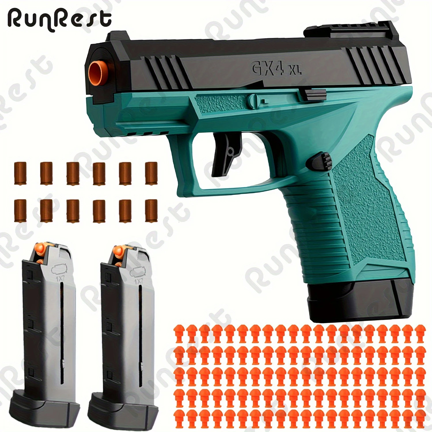 Soft Bullet Gun Toy Pistol with 100 Bullets, 12 Shells, and 2 Magazines New Toy Gun Pistol Hollow Hanging Machine, Toy Foam Blas