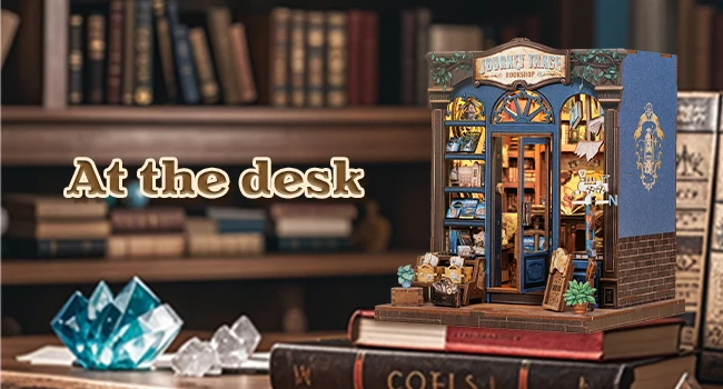 Original CUTEBEE 241pcs Journey Trace Bookshop Book Nook Kit joy nook DIY Miniature House Kit for Adults Booknook Bookstore Bookshelf 3D Wooden Puzzles Gifts for Women Teenagers tinycraft 3D Wooden Puzzle Bookshelf Insert Decor with LED Light girl Gifts