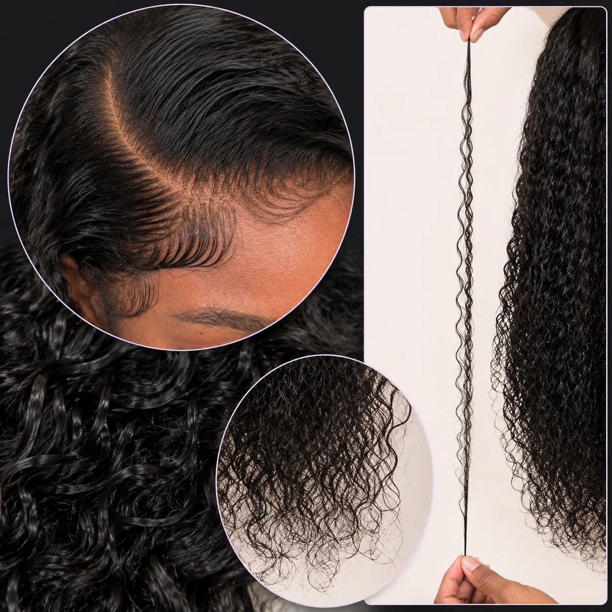 TIMOPOL 22 Inch Jerry Curl Human Hair Wig for Black Women, 13x4 HD Lace Front Wig, Natural Black Long Curly Wig, Soft Full and Natural Looking