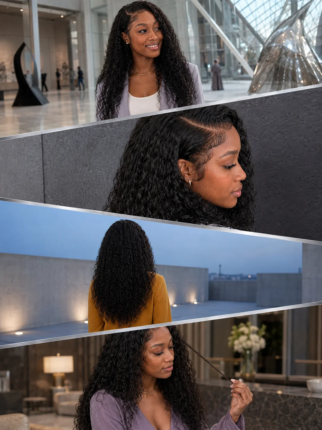 TIMOPOL 22 Inch Jerry Curl Human Hair Wig for Black Women, 13x4 HD Lace Front Wig, Natural Black Long Curly Wig, Soft Full and Natural Looking