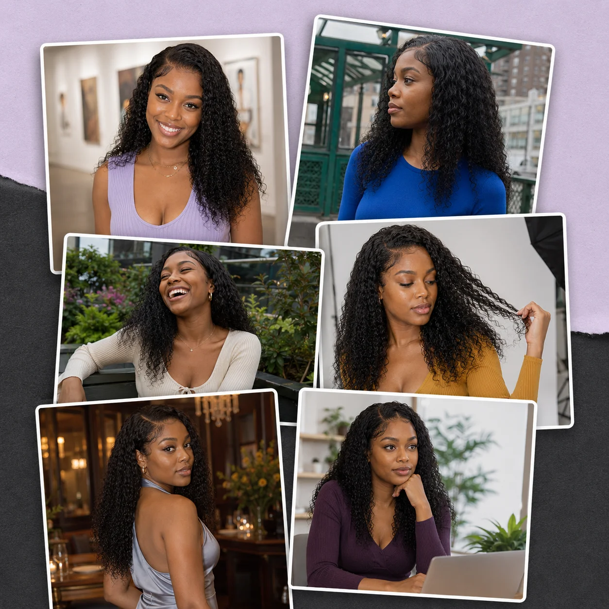 TIMOPOL 22 Inch Jerry Curl Human Hair Wig for Black Women, 13x4 HD Lace Front Wig, Natural Black Long Curly Wig, Soft Full and Natural Looking