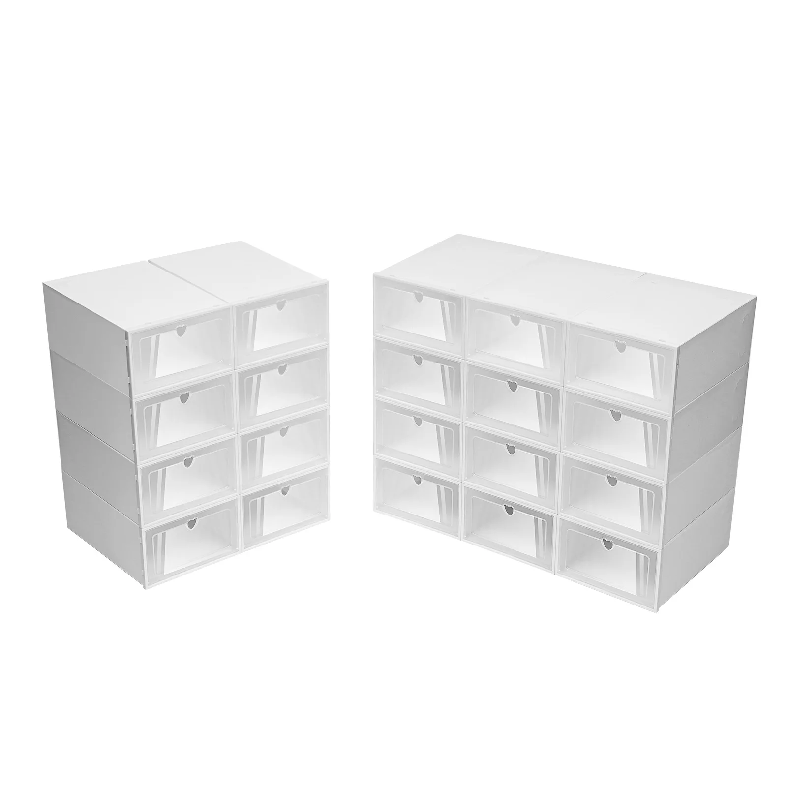 20 Transparent Pp Shoe Boxes, Each Measuring 33 X 23 X 14 Cm; Versatile Transparent Storage Boxes, Odour-Proof and Waterproof