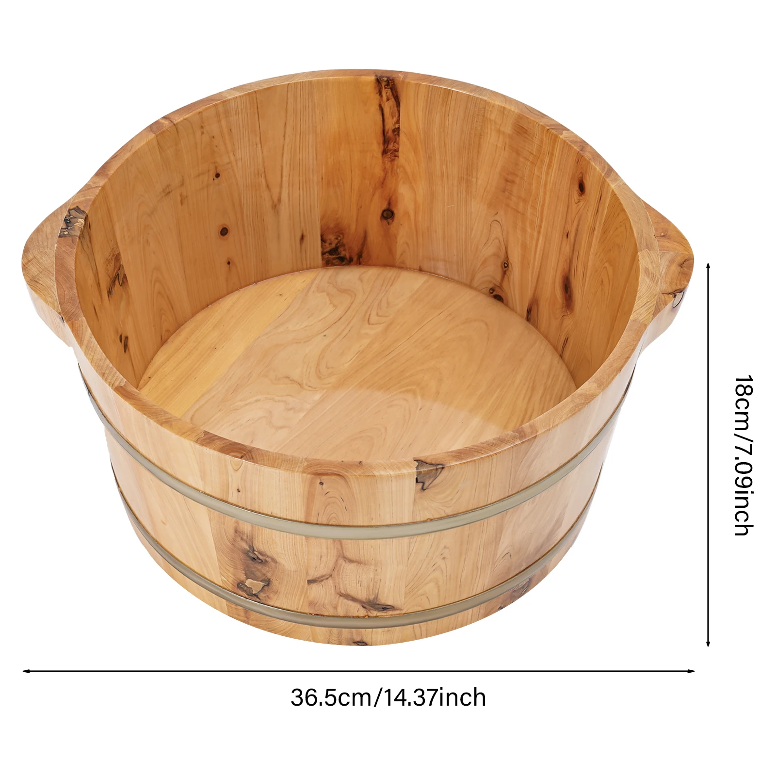 36.5in Wooden Foot Soak Basin Foot Bath Bucket Foot Massage Basin For Home Spa Relaxation Lightweight Easy To Use And Store