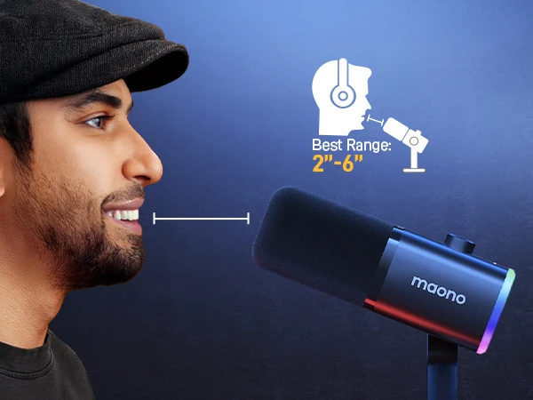 MAONO PD100X Dynamic Microphone. Software Noise Reduction Included. RGB Gaming Mic. Enhances Gaming Experience. Ideal for Record