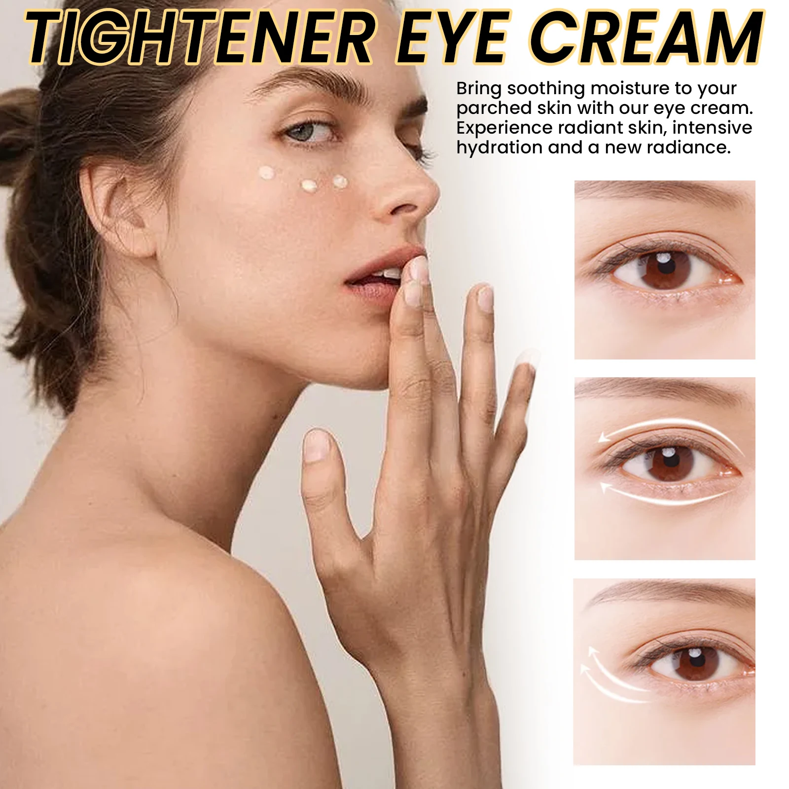 3PCS Instant Wrinkle Eye Cream Tightening,30% L-Carnosine Powerful Anti Glycation&Antioxidant&Instant Physics Lifting Effect,High Occlusion Lock In Moisture, Smooth Dry&Fine Lines,Fast De Puffing for Puffy Eyes&Removing Dark Circles