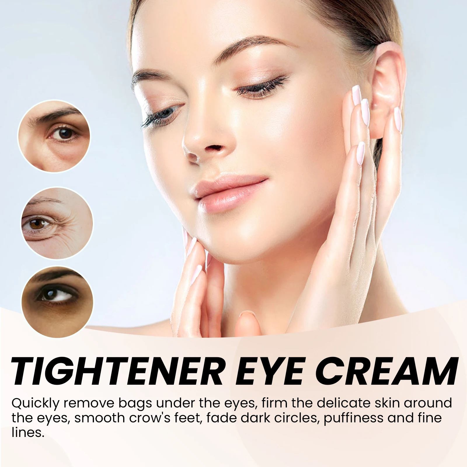 3PCS Instant Wrinkle Eye Cream Tightening,30% L-Carnosine Powerful Anti Glycation&Antioxidant&Instant Physics Lifting Effect,High Occlusion Lock In Moisture, Smooth Dry&Fine Lines,Fast De Puffing for Puffy Eyes&Removing Dark Circles