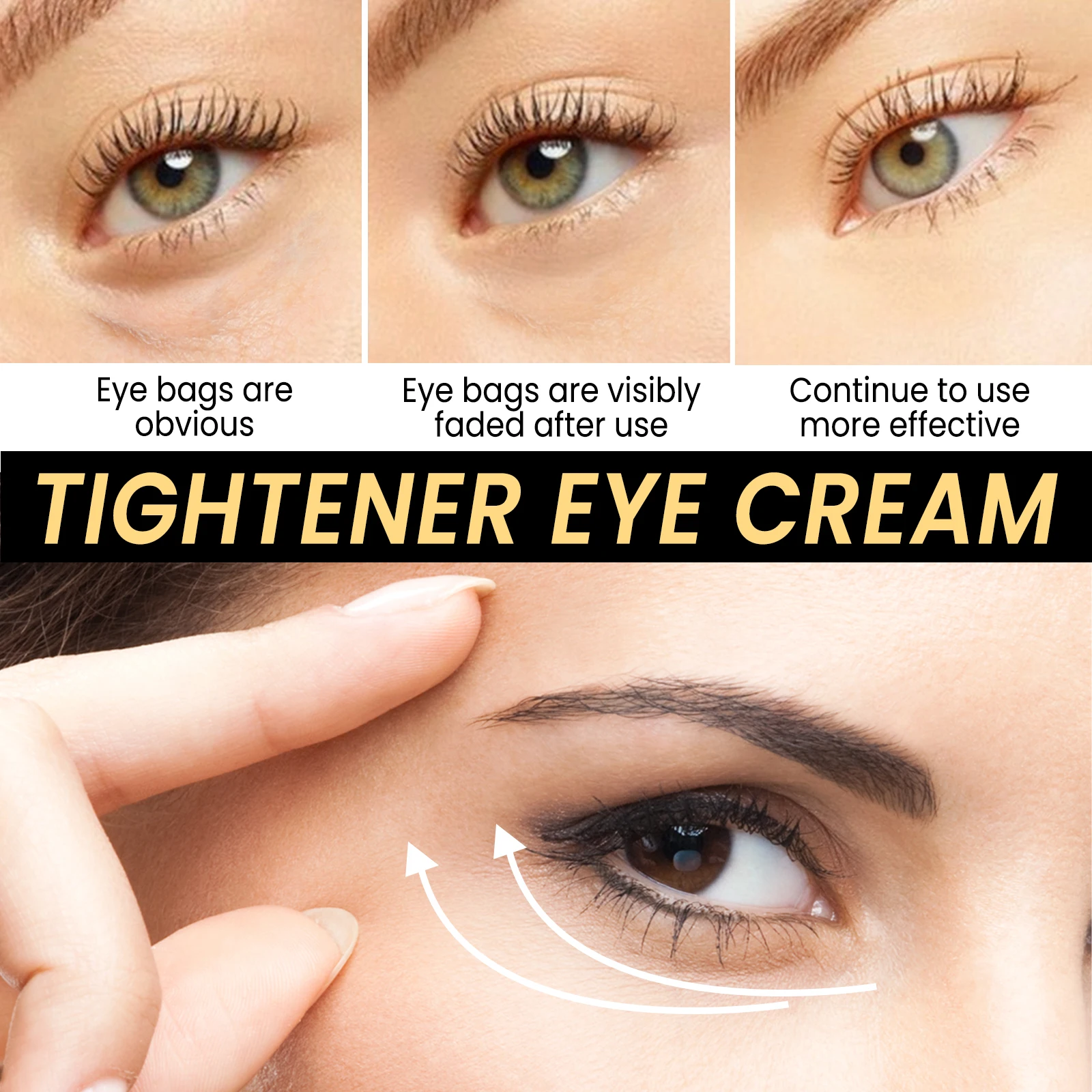 3PCS Instant Wrinkle Eye Cream Tightening,30% L-Carnosine Powerful Anti Glycation&Antioxidant&Instant Physics Lifting Effect,High Occlusion Lock In Moisture, Smooth Dry&Fine Lines,Fast De Puffing for Puffy Eyes&Removing Dark Circles