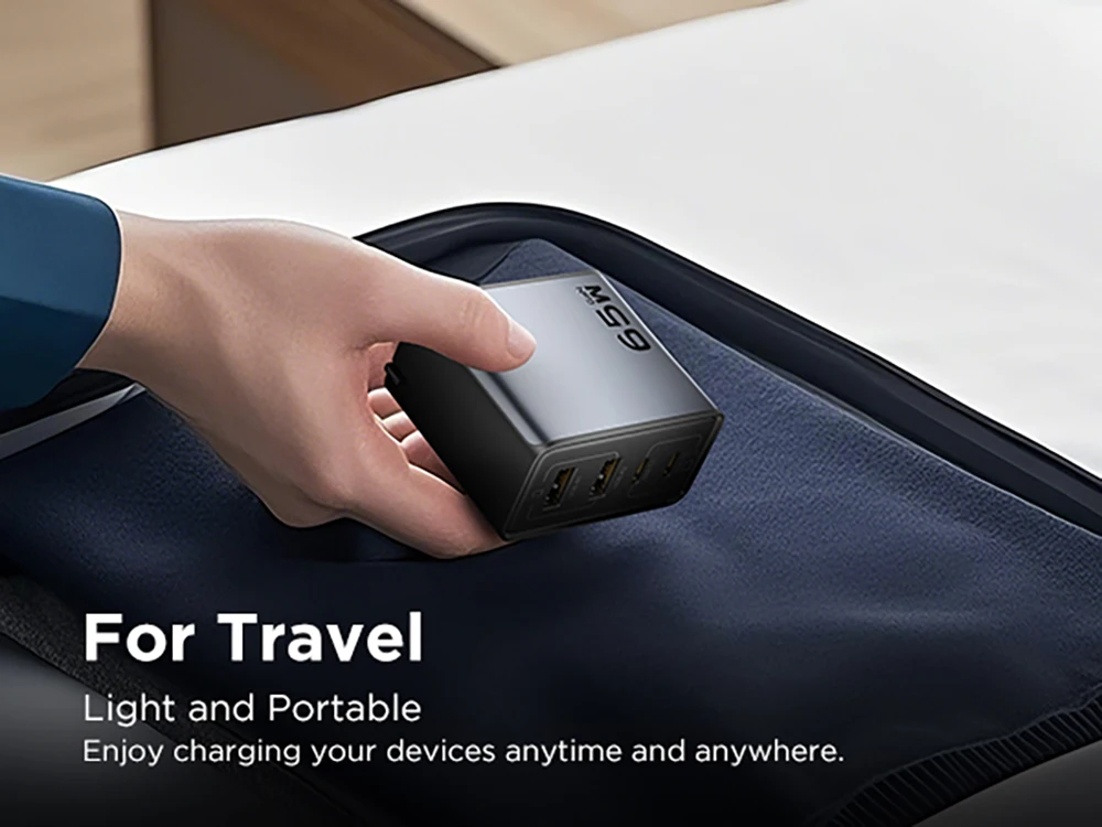 PISEN 65W GaN Charger Type C PD Charger 4-Port USB-A/C Charger PD3.0 QC4.0 PPS Portable Fast Charger For IPhone/ Laptop/ Samsung