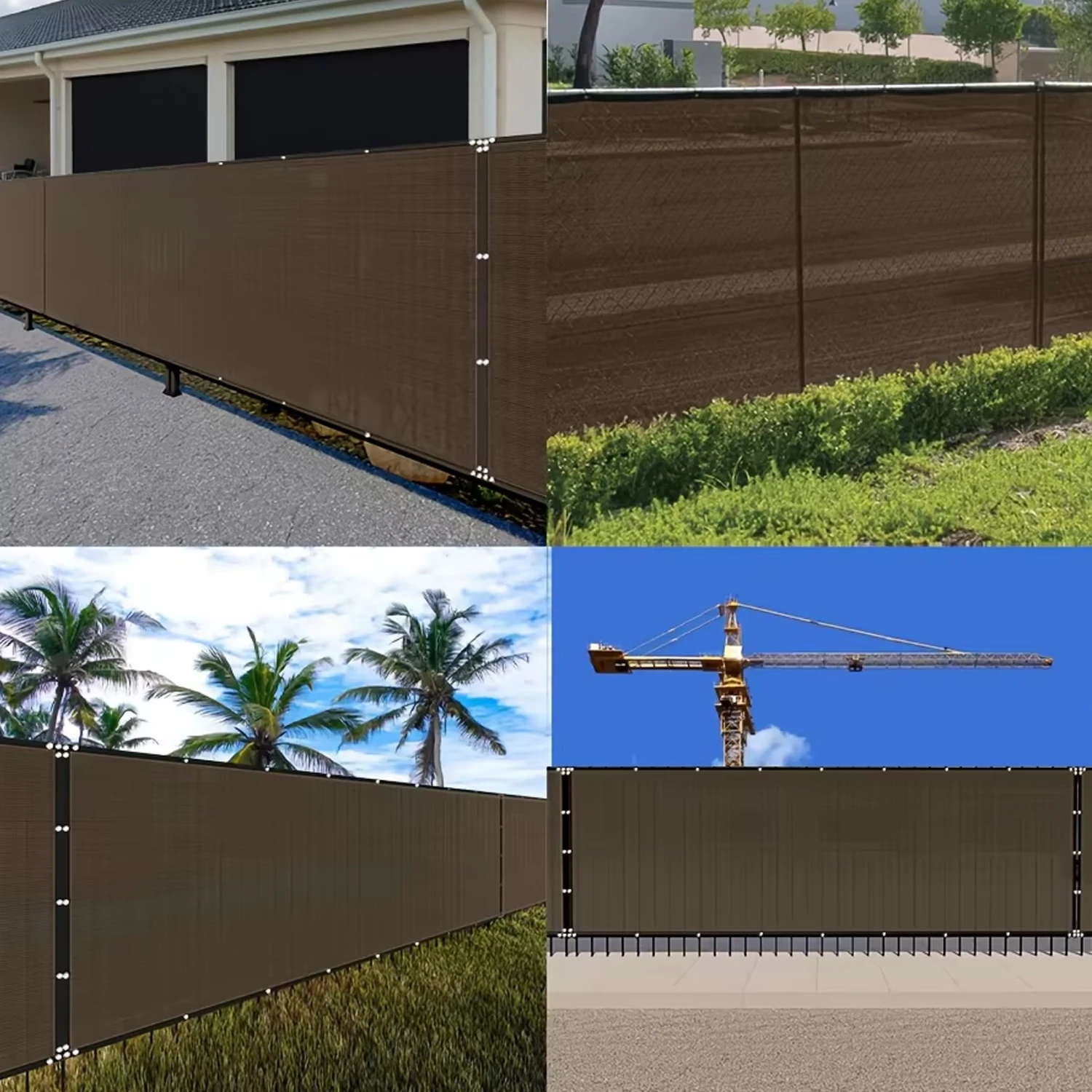 4/5/6/7/8ft Fence Privacy Screen, Heavy Duty Privacy Fence Screen, Outdoor Shade Cloth Mesh Barrier, Cable Zip Ties Included