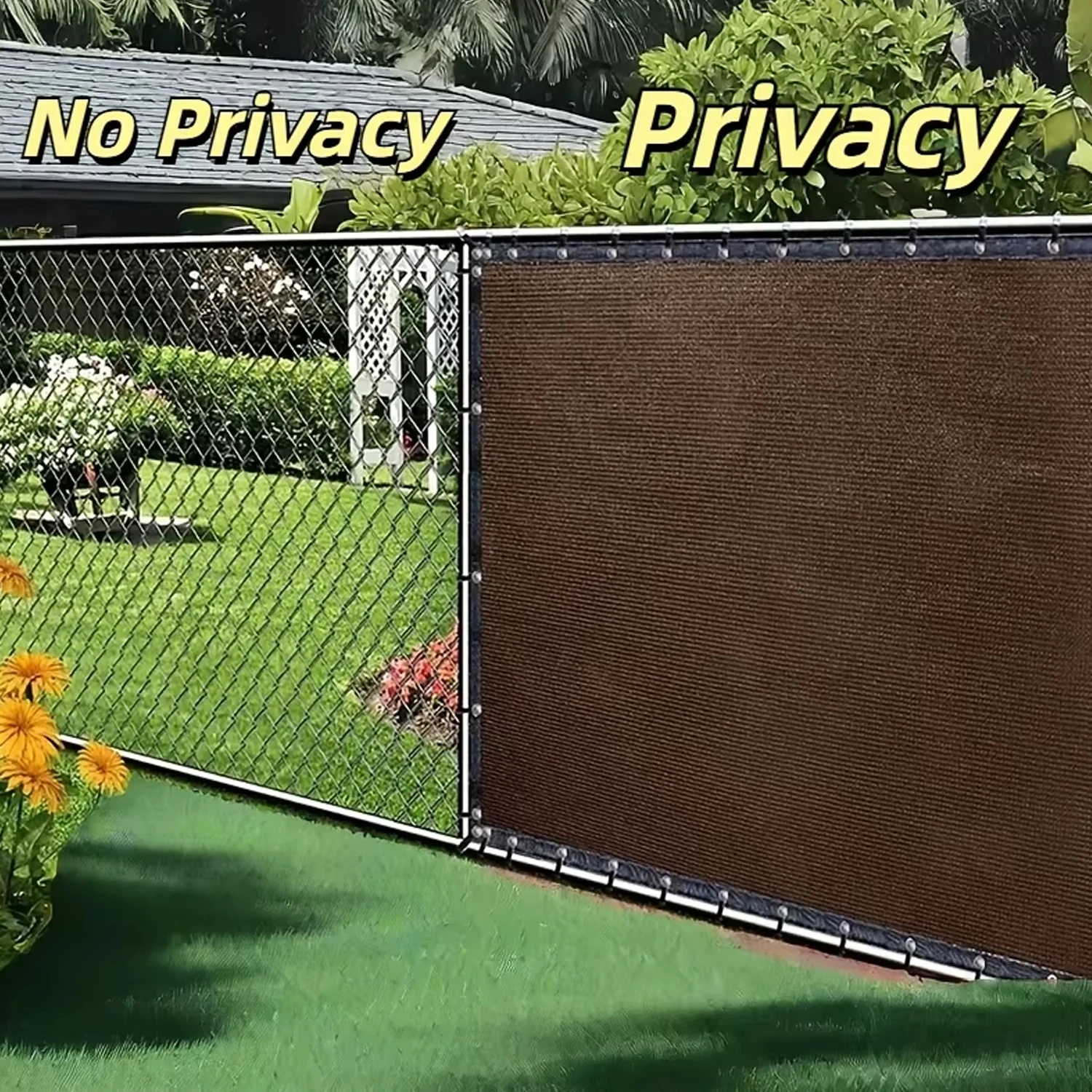 4/5/6/7/8ft Fence Privacy Screen, Heavy Duty Privacy Fence Screen, Outdoor Shade Cloth Mesh Barrier, Cable Zip Ties Included
