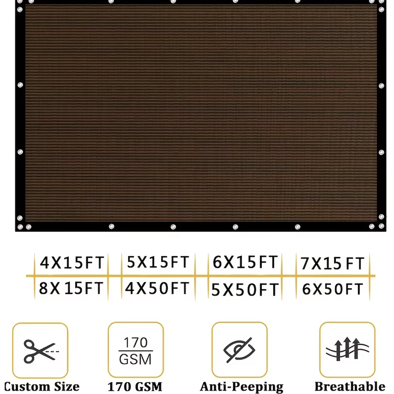 4/5/6/7/8ft Fence Privacy Screen, Heavy Duty Privacy Fence Screen, Outdoor Shade Cloth Mesh Barrier, Cable Zip Ties Included