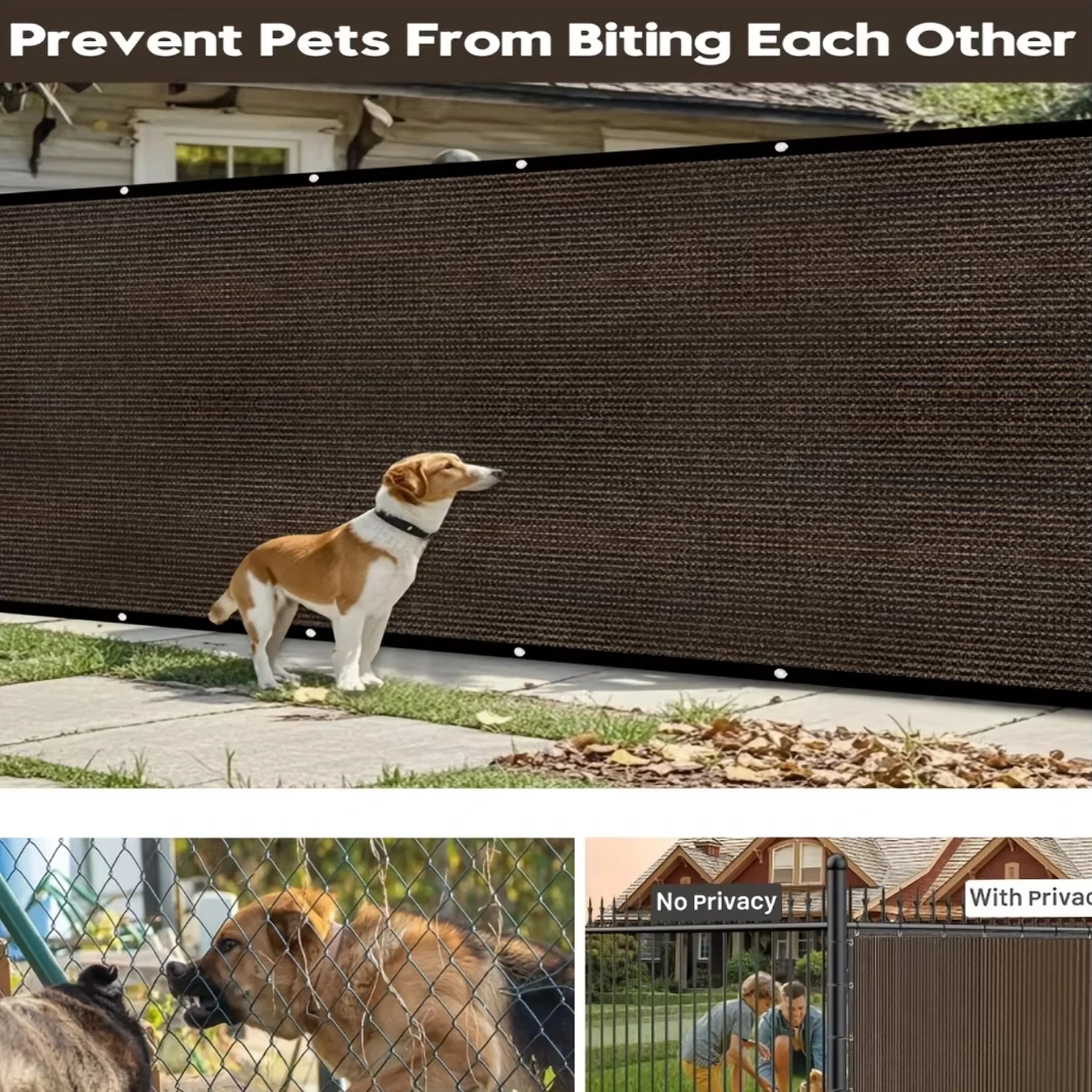 4/5/6/7/8ft Fence Privacy Screen, Heavy Duty Privacy Fence Screen, Outdoor Shade Cloth Mesh Barrier, Cable Zip Ties Included