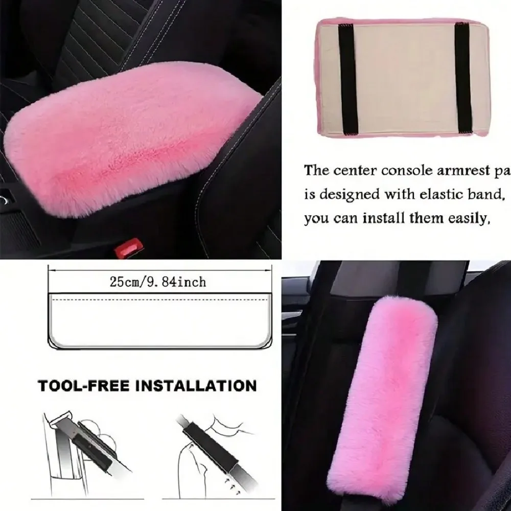 37 Piece Luxury Car Parts Set - Premium Polyester Interior Kit With Goddess Plush Pendant, Universal Steering Wheel Cover, Handbrake Gear Cover, Coasters, Decorative Lines, Etc. - Enhancing Your Vehicle Style And Comforthicles Style And Comfort