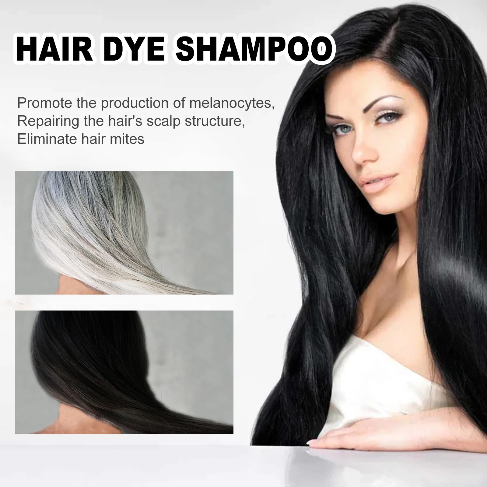 EELHOE Black Hair Shampoo Rehmannia Extract Nourishing Scalp Care Smooth Shiny Hair Gentle Daily Cleansing For Soft Manageable Hair