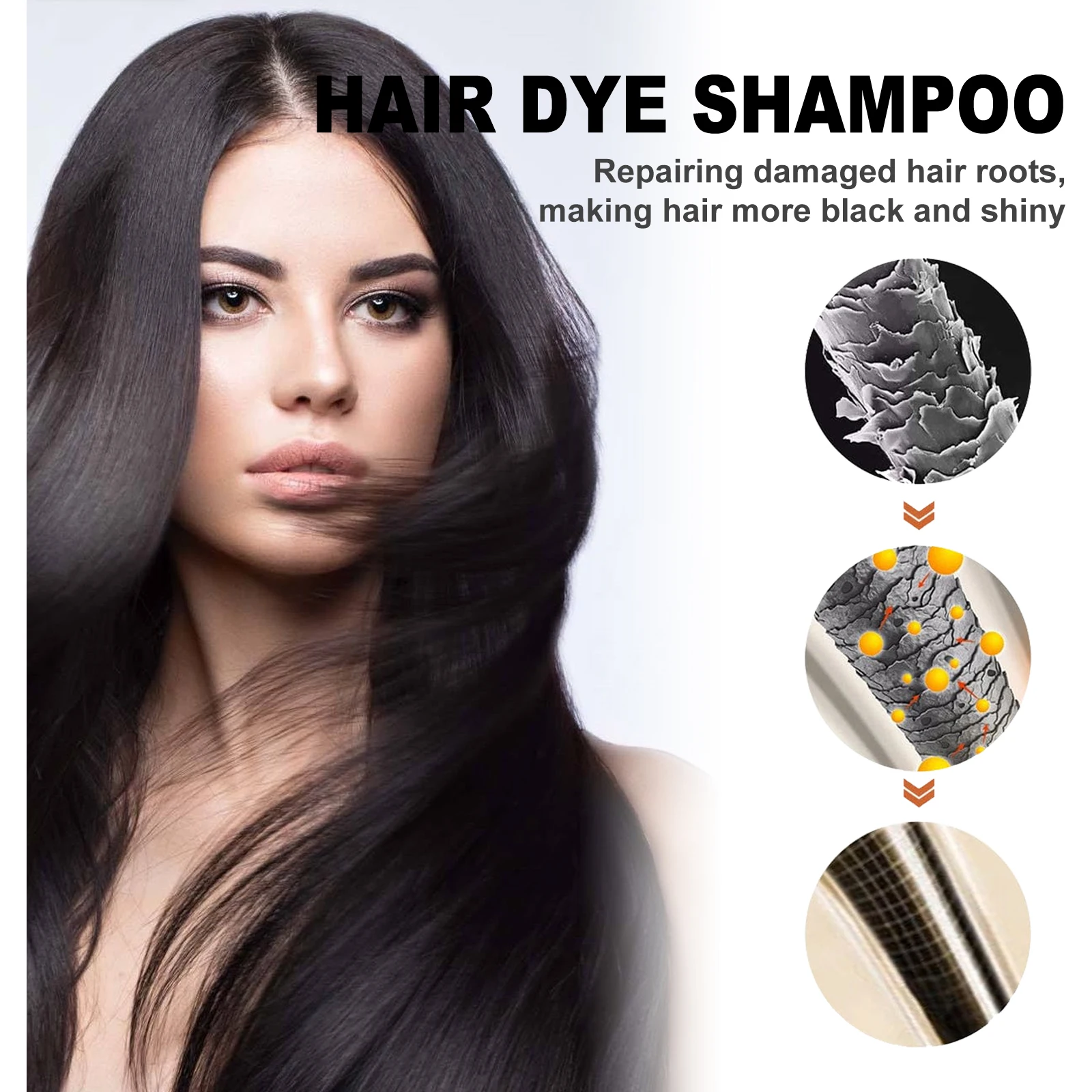 EELHOE Black Hair Shampoo Rehmannia Extract Nourishing Scalp Care Smooth Shiny Hair Gentle Daily Cleansing For Soft Manageable Hair