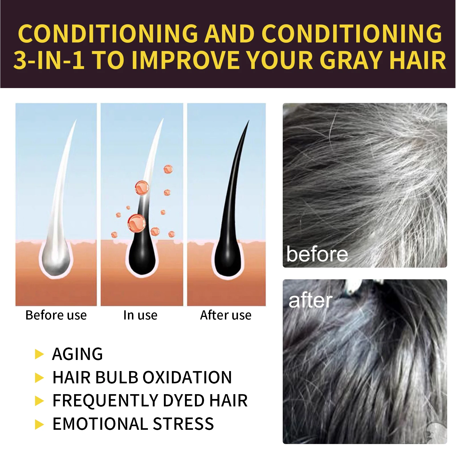 EELHOE Black Hair Shampoo Rehmannia Extract Nourishing Scalp Care Smooth Shiny Hair Gentle Daily Cleansing For Soft Manageable Hair