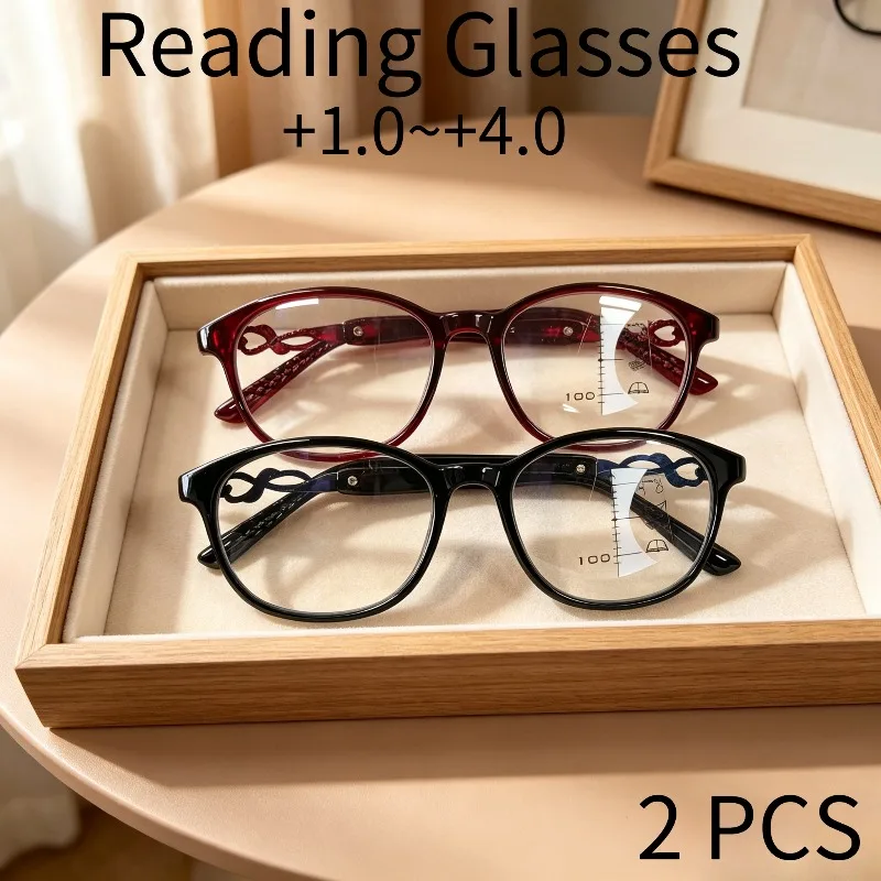 2PCS Hollow Lettering Reading Glasses, Light and Not Easy to Press the Bridge of the Nose, Reading for a Long Time Is Not Easy to Get Dizzy, Christmas and Halloween Gifts.
