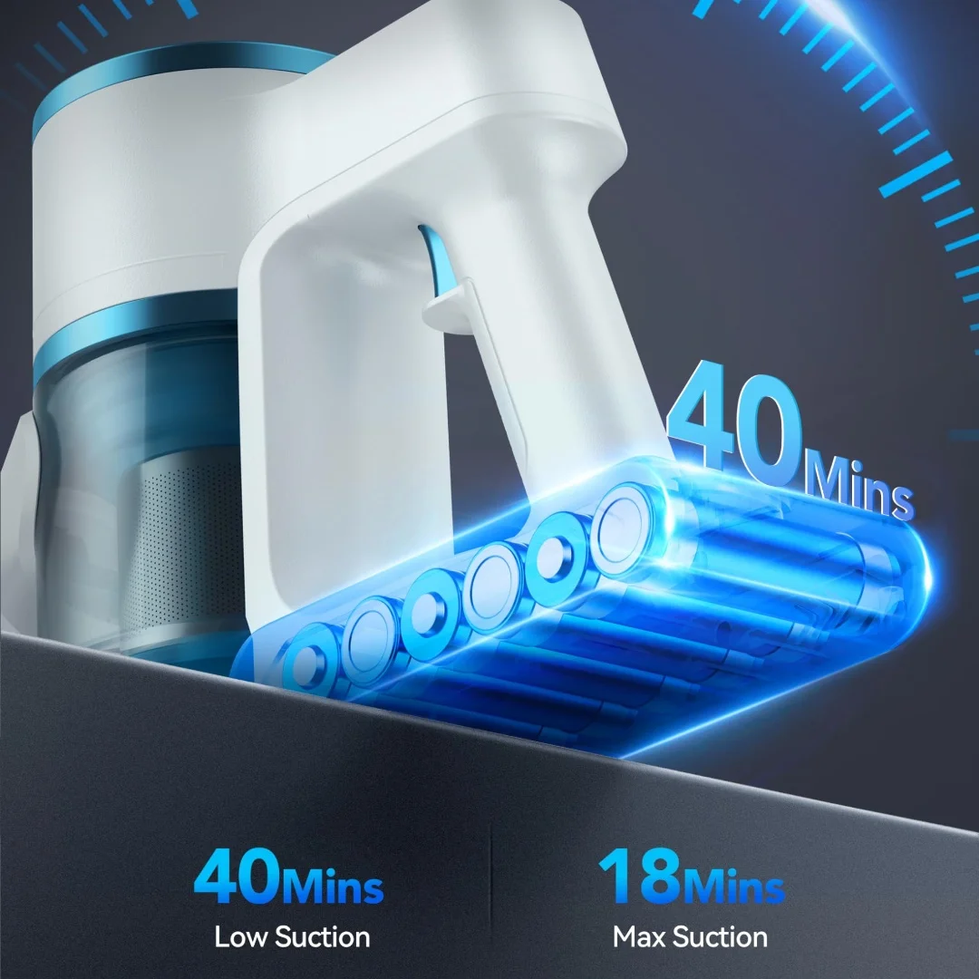 Blossom QCVC01 4‑in‑1 Cordless Stick Vacuum Cleaner,25kPa Powerful Suction Wireless Handheld Vacuum,Multi‑Purpose Lightweight Vacuum for Home Pet Hair Hard Floor Carpet Sofa Car Deep Cleaning