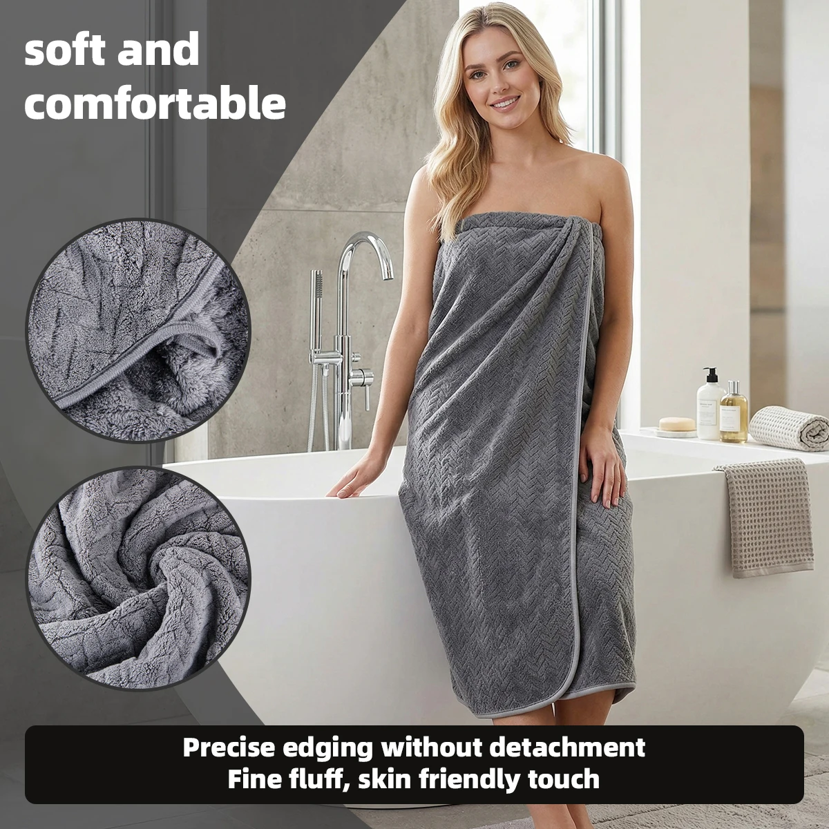 1 Thick, Extra-Large Quick-Drying Towel, 105*180cm, Enlarged and Thickened Bath Towel, Soft, Comfortable, Skin-Friendly, Quick-Drying, Suitable for Bathing, Swimming, Spa, Salon, Etc