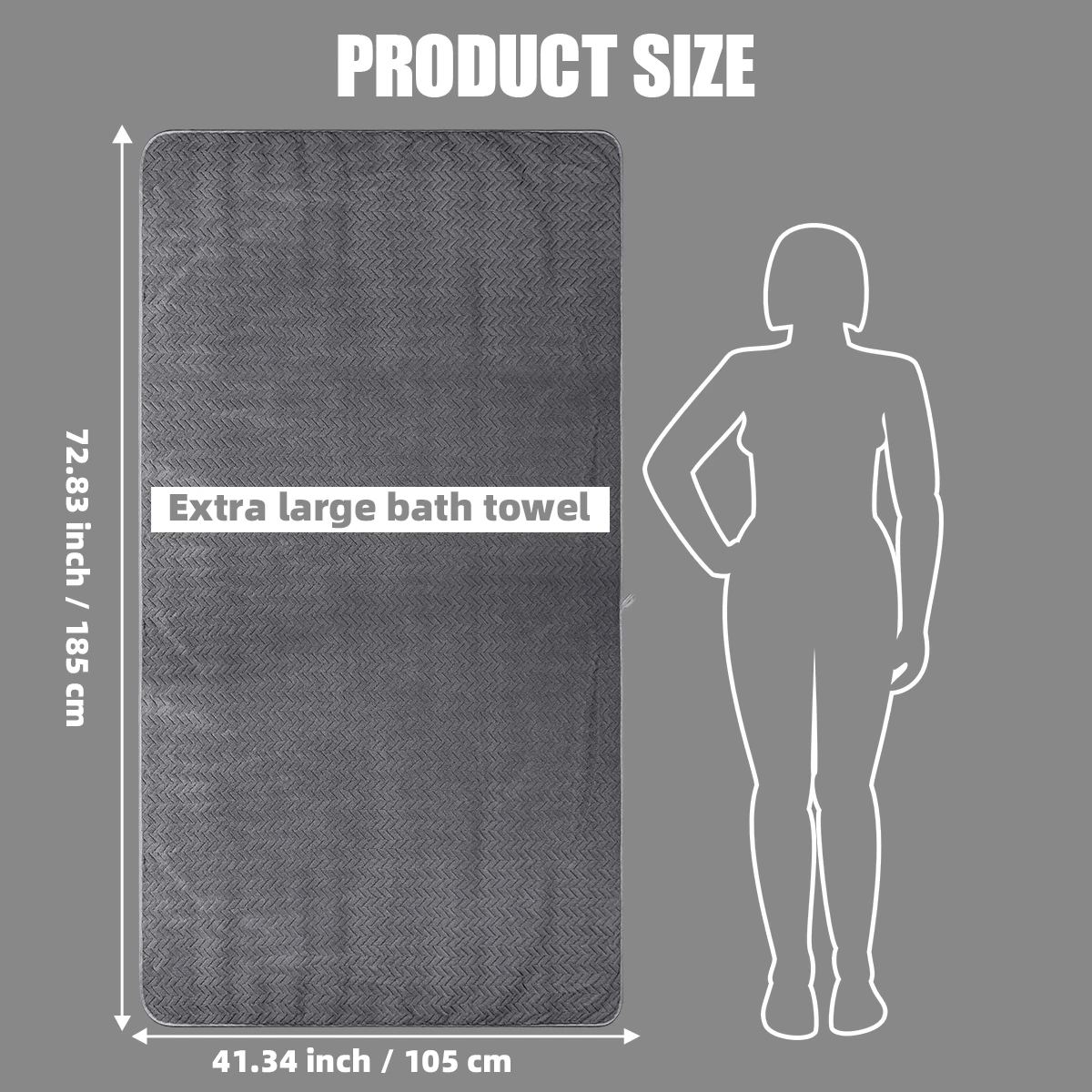 1 Thick, Extra-Large Quick-Drying Towel, 105*180cm, Enlarged and Thickened Bath Towel, Soft, Comfortable, Skin-Friendly, Quick-Drying, Suitable for Bathing, Swimming, Spa, Salon, Etc