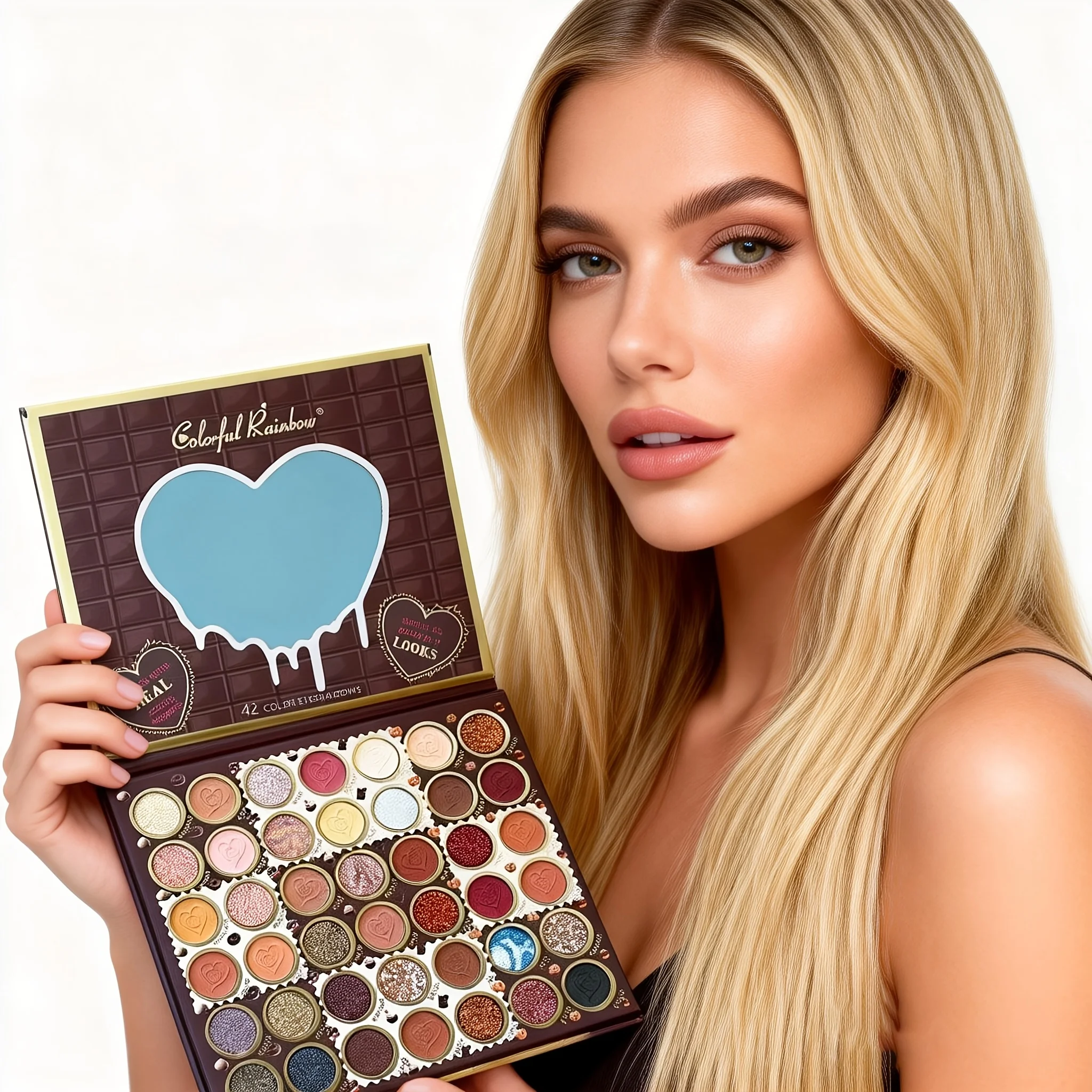 42 Shades Professional All-in-One Eyeshadow Palette, Contains Matte, Pearlescent and Chunky Glitter, High Pigment Long Lasting No Powder Fallout, Perfect Stage Makeup Palette, Great Festival Gift For Women