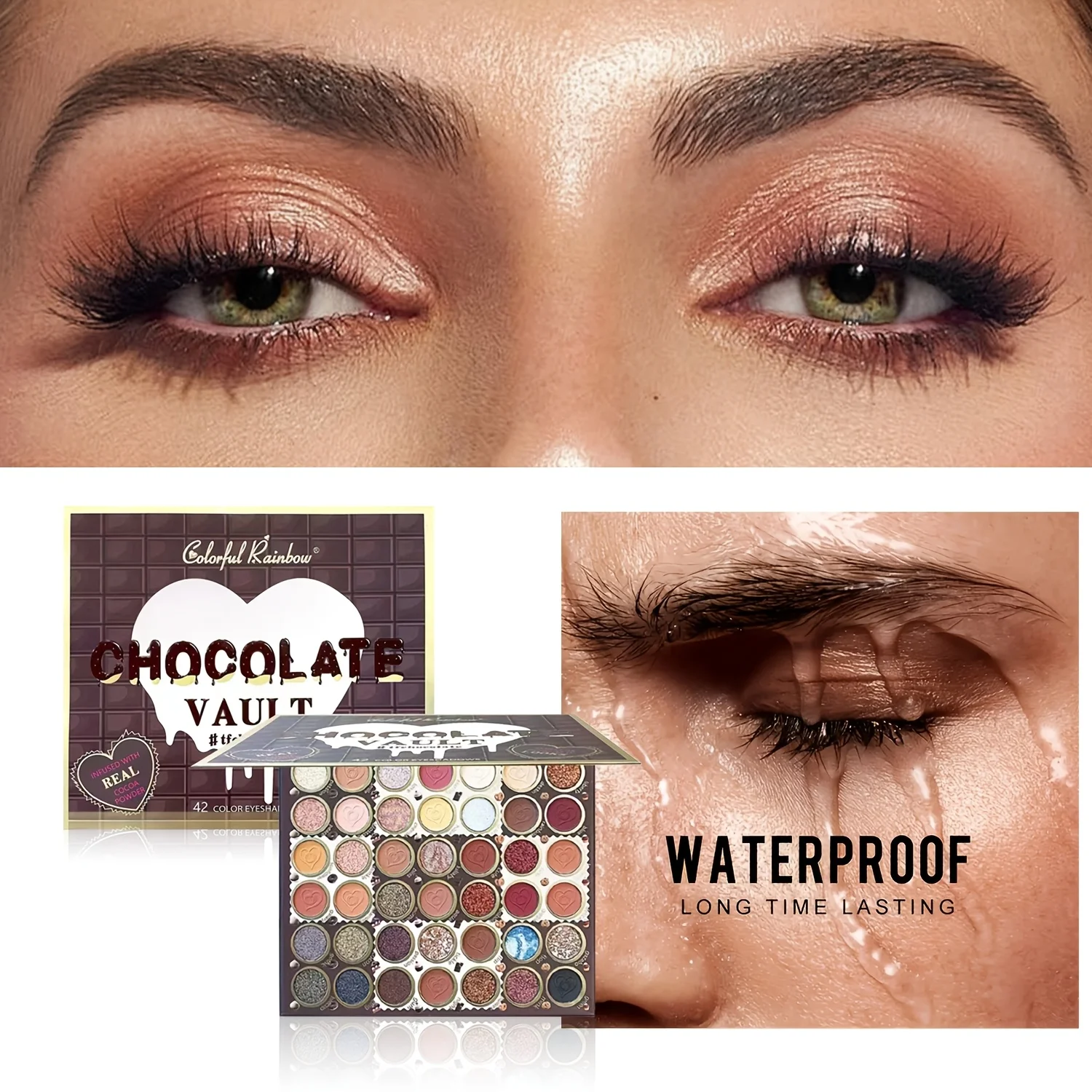 42 Shades Professional All-in-One Eyeshadow Palette, Contains Matte, Pearlescent and Chunky Glitter, High Pigment Long Lasting No Powder Fallout, Perfect Stage Makeup Palette, Great Festival Gift For Women