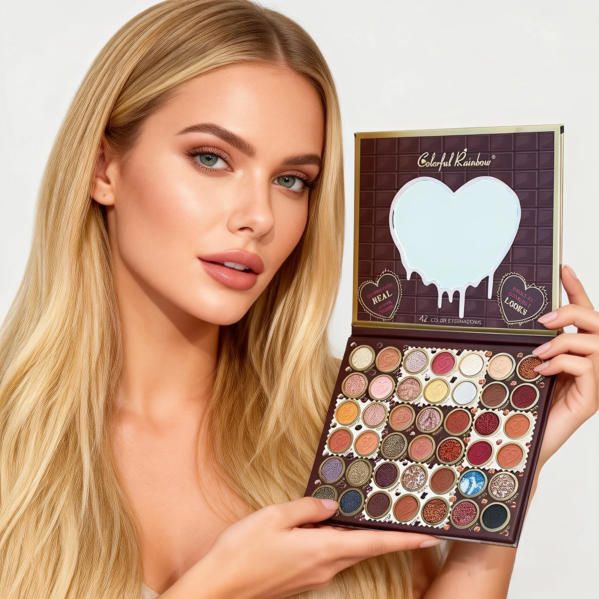 42 Shades Professional All-in-One Eyeshadow Palette, Contains Matte, Pearlescent and Chunky Glitter, High Pigment Long Lasting No Powder Fallout, Perfect Stage Makeup Palette, Great Festival Gift For Women