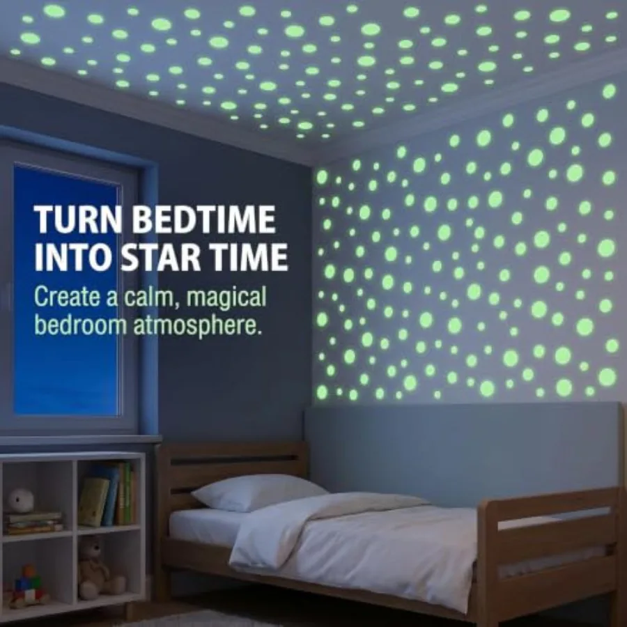 Glow-In-The-Dark Wall Stickers Bedroom Decor: 407 Pcs Removable Luminous Adhesive Dots In White, Ideal For Ceiling