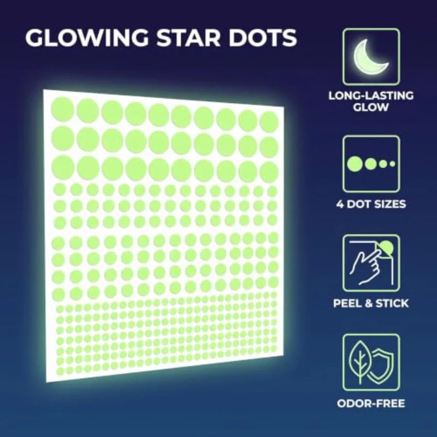Glow-In-The-Dark Wall Stickers Bedroom Decor: 407 Pcs Removable Luminous Adhesive Dots In White, Ideal For Ceiling