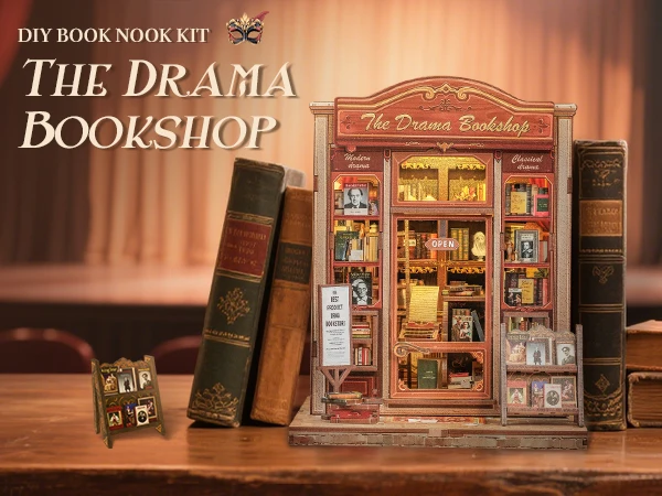 Original CUTEBEE 253pcs Book Drama Bookshop Nook Kit DIY Miniature House Dollhouse Kit for Adults and Teens Booknook Tiny House Bookshelf Decor 3D Wooden Puzzle Gifts for Family Friends Book Nook Kit DIY Miniature House Japanese Street Ramen Shop Booknook