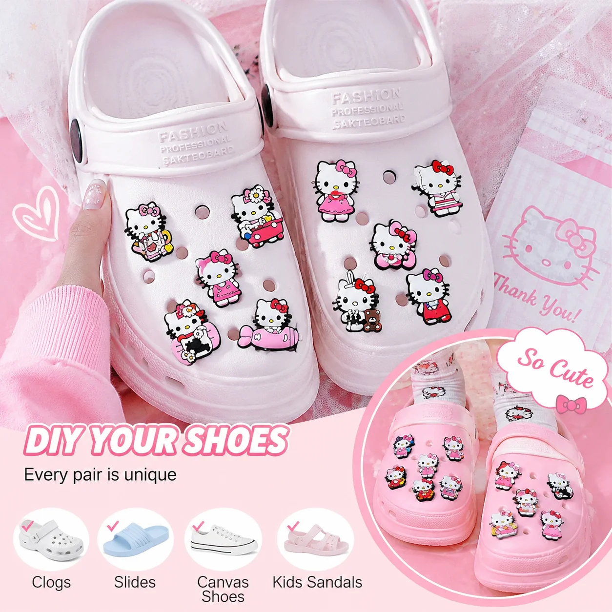 10/20 Mesuca Cute Cartoon Shoe Charms for Girls, Kawaii Clog Charms DIY Shoe Accessories for Kids, Colorful Shoe Decorations for Sandals Crocs Style Shoes Birthday Gift