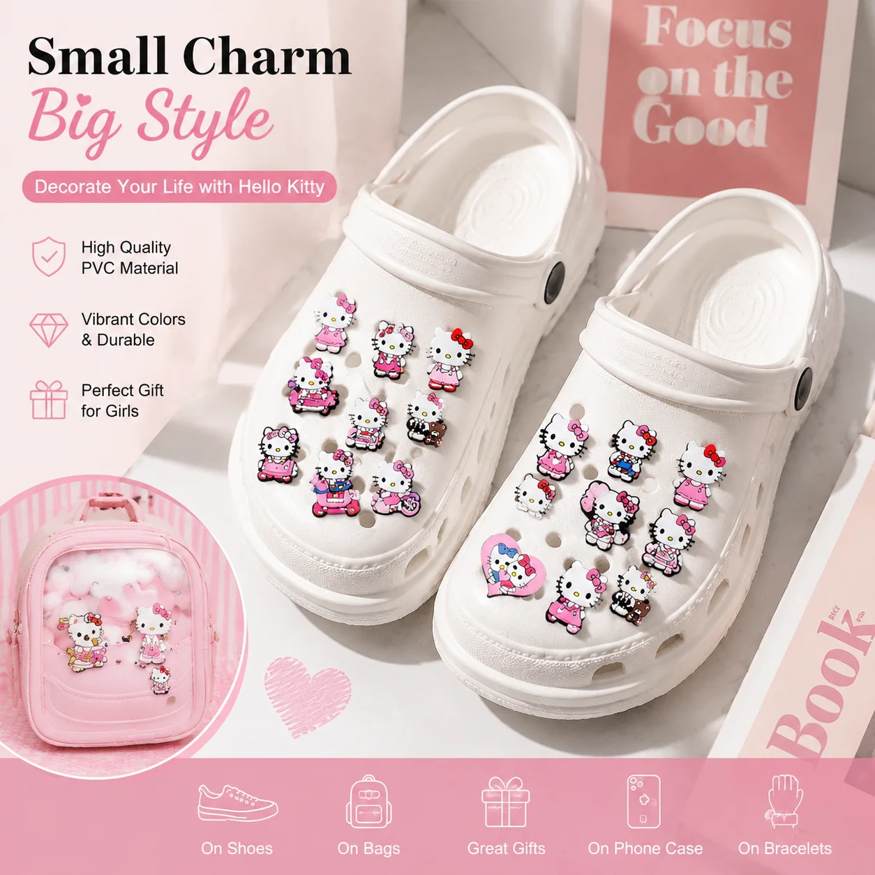 10/20 Mesuca Cute Cartoon Shoe Charms for Girls, Kawaii Clog Charms DIY Shoe Accessories for Kids, Colorful Shoe Decorations for Sandals Crocs Style Shoes Birthday Gift