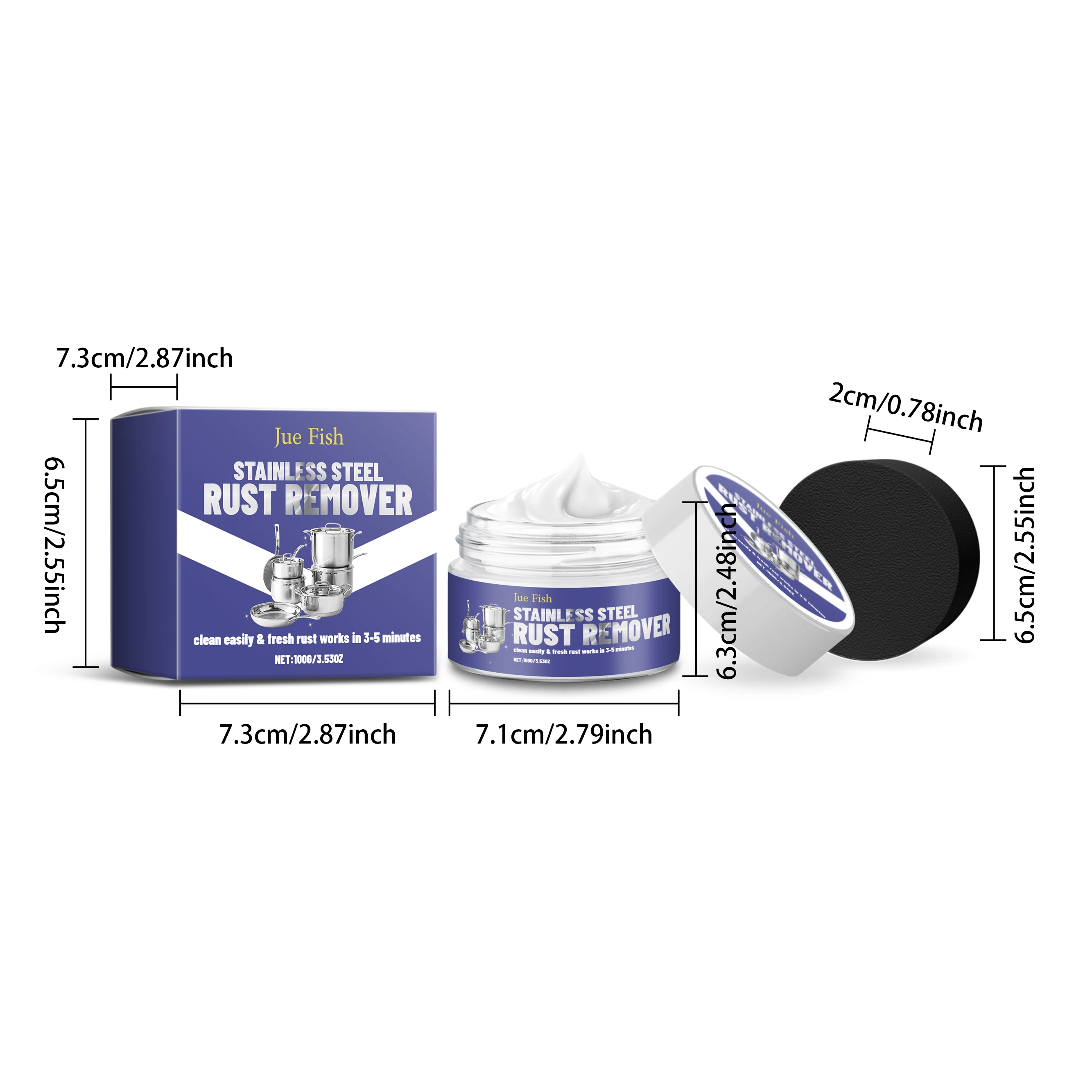 100G Stainless Steel Cleaner Paste Quick Dissolve Stubborn Dirts Remove Rust Stain Easily Polishing Enhance Gloss Oven Hood Cleaning Paste