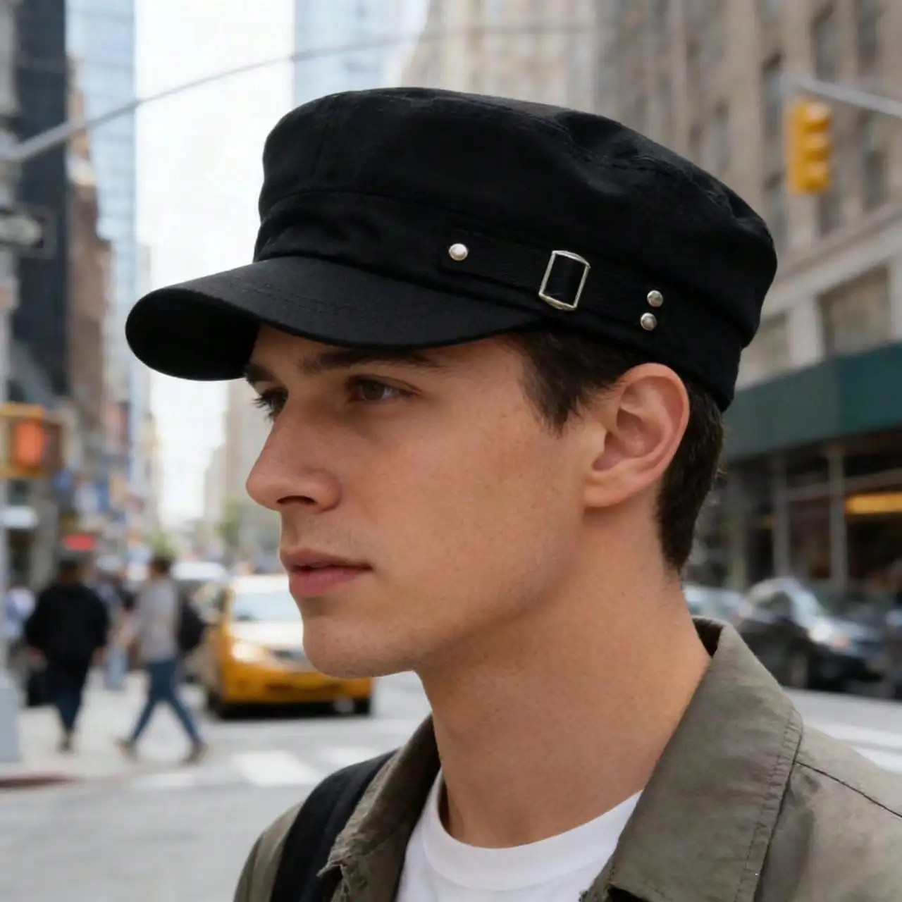 Flat Top Cap, Baseball Cap, Sun Hat, Solid Color, Unisex Spring/Summer Short Brim Baseball Cap, Outdoor Sun Protection Dad Hat, Casual Breathable Adjustable