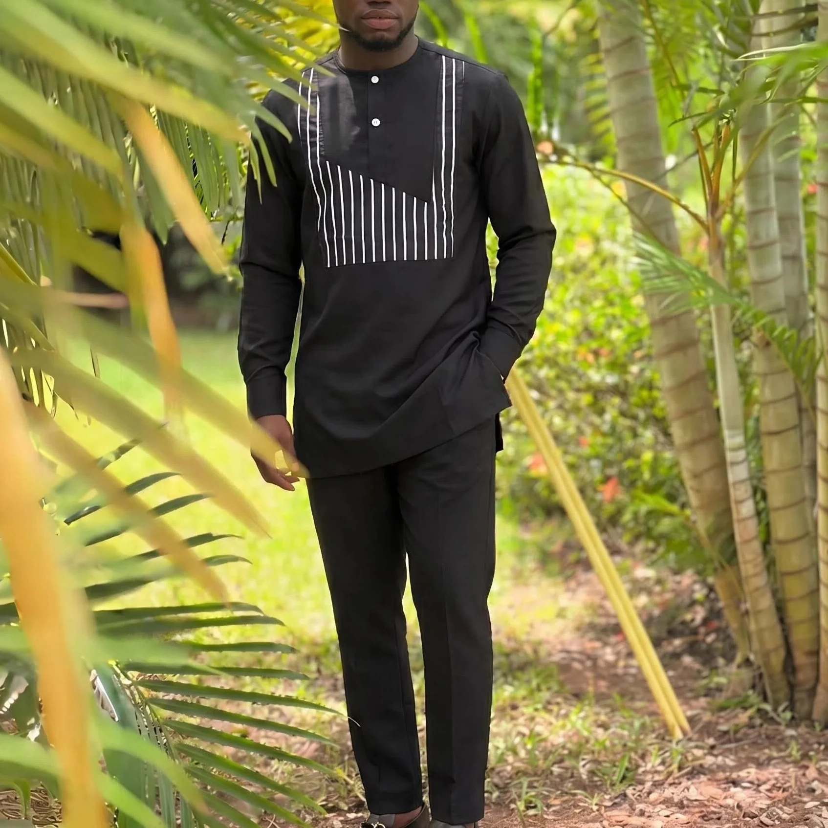 New 2Pc Luxury African Traditional Men's Clothing Elegant Full Suits Male Pant Sets To Dress Native Outfit Ethnic Dashiki Kaftan