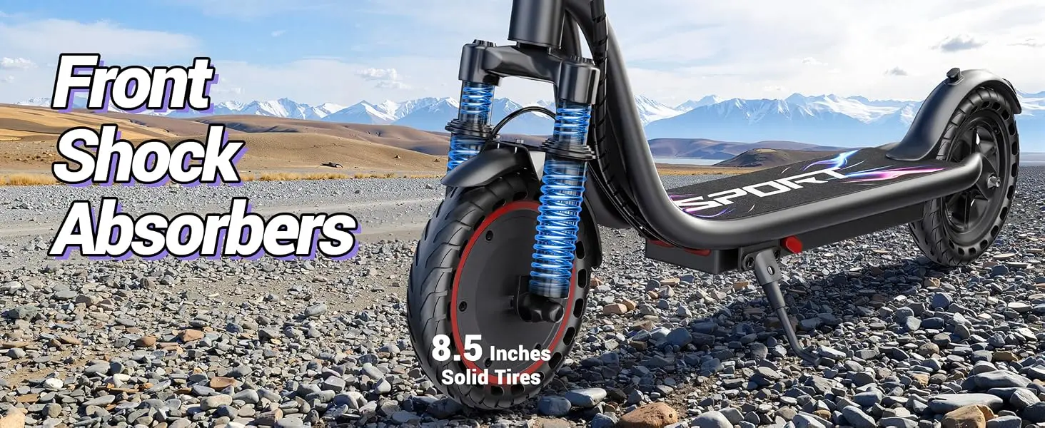 Electric Scooters for Adults Teens, 350W Motor, 8.5'' Solid Tires, 37V 7.8AH Battery,21Miles Max Range, Front Suspension,APP Control for Commuting