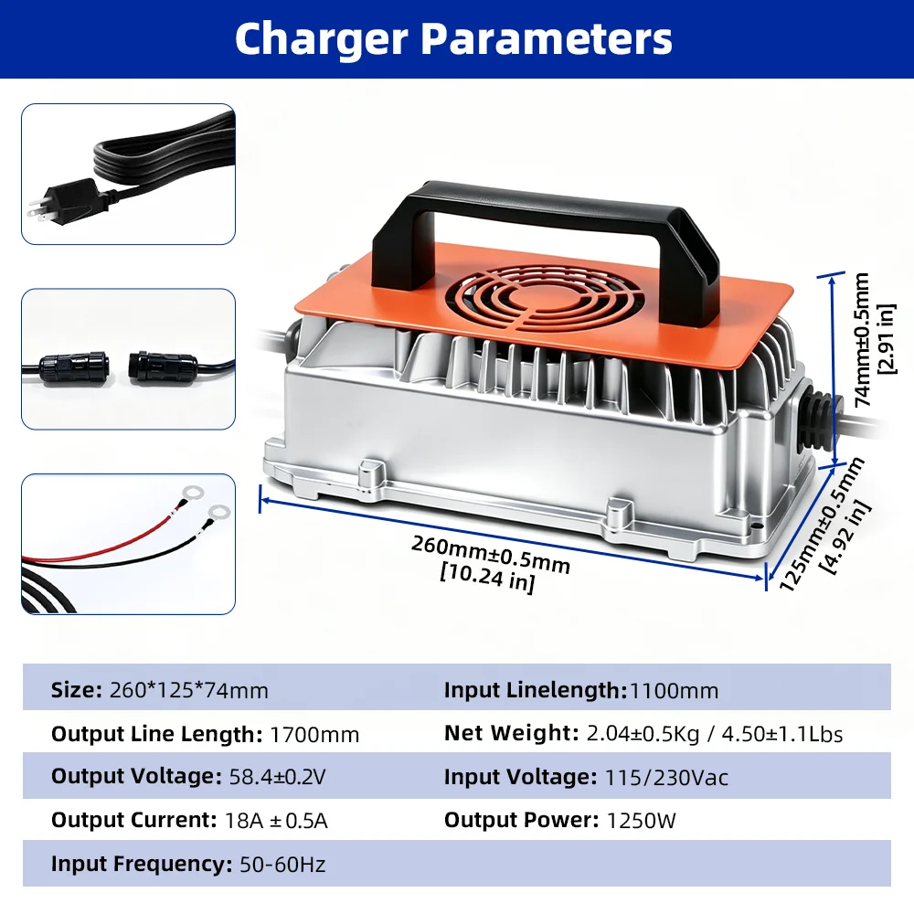 PWOD 48V 105Ah 100AH LiFePO4 Battery, Bluetooth Real-Time Monitoring Golf Cart Battery With Charger, 200A BMS,3A Active Balancing, MAX.5,376Wh, Low-Temp Protection, Rechargeable Lithium Battery