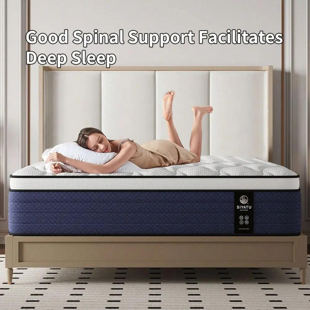 Ergonomic Medium Firm Hybrid Mattress In A Box 10 12 14 Inch Thick, Twin, Full, Queen, King Sizes Pocket Springs Memory Foam Fo