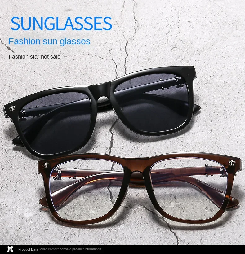 1pc Vintage Square Frame Glasses Men And Women, Non-Prescription Eyewear, Pssories,Hair Tools,Hair Items