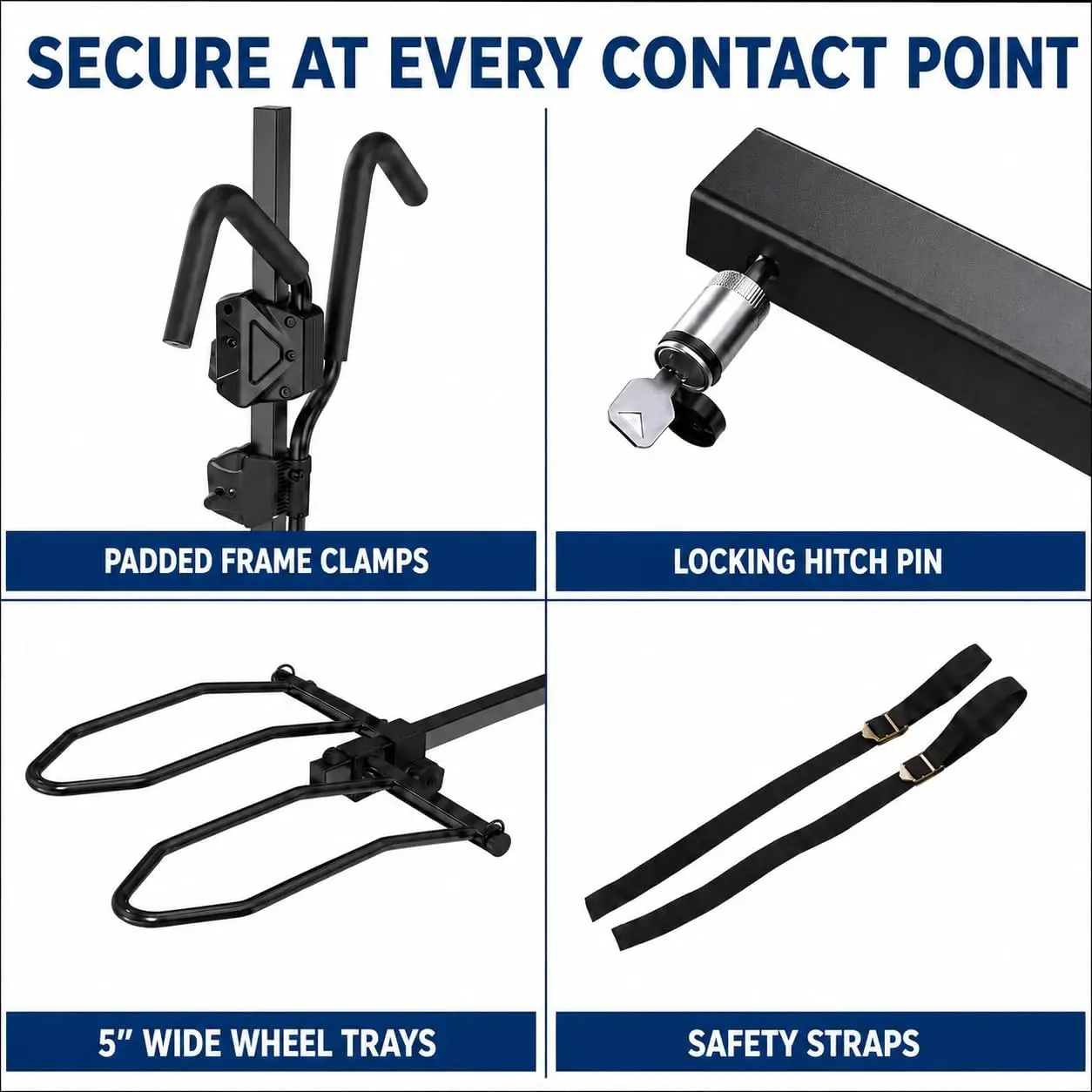 2 Bike Hitch Mount Bike Rack Easy to Install Bicycle Carrier for SUV Car Truck 176 LBS 2" Receiver Heavy-Duty Steel Mountain Road Bike Holder for SUVs and trucks