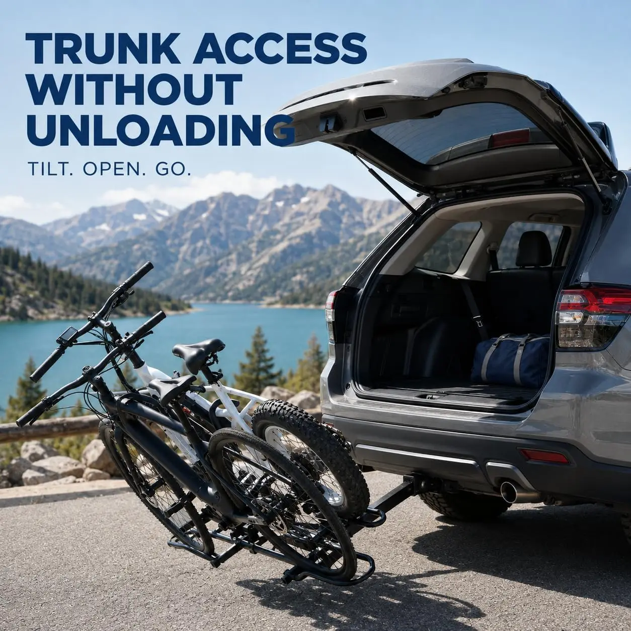 2 Bike Hitch Mount Bike Rack Easy to Install Bicycle Carrier for SUV Car Truck 176 LBS 2" Receiver Heavy-Duty Steel Mountain Road Bike Holder for SUVs and trucks