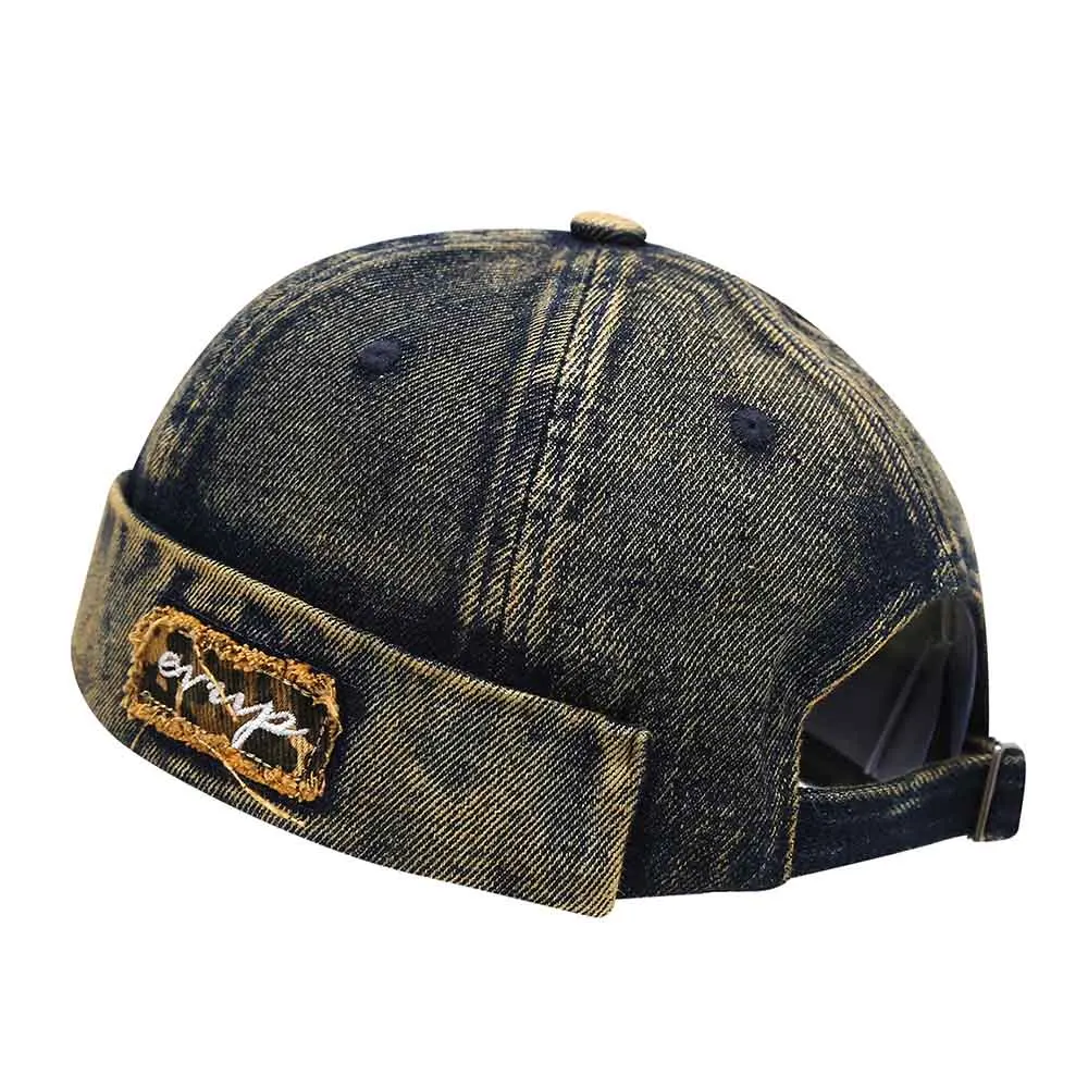 Denim Docker Hat Fashion Brimless Beanie Hat Retro Worker Skull Cap Rolled Cuff Sailor Cap Hip Hop Dancing Watch Cap Baseball Cap Adjustable Fitted Snapback Hats