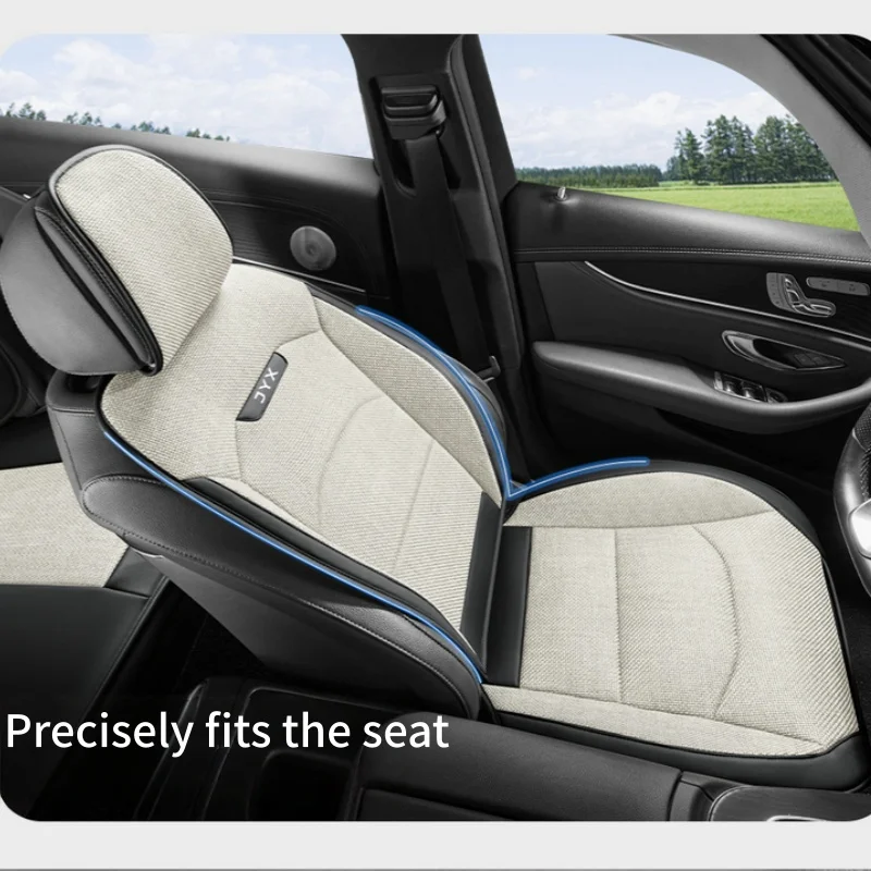 Front Row 2-Piece Luxury Linen Car Seat Covers, Comfortable and Breathable for All Seasons, Easy to Clean, Suitable for Sedans, SUVs, and Trucks