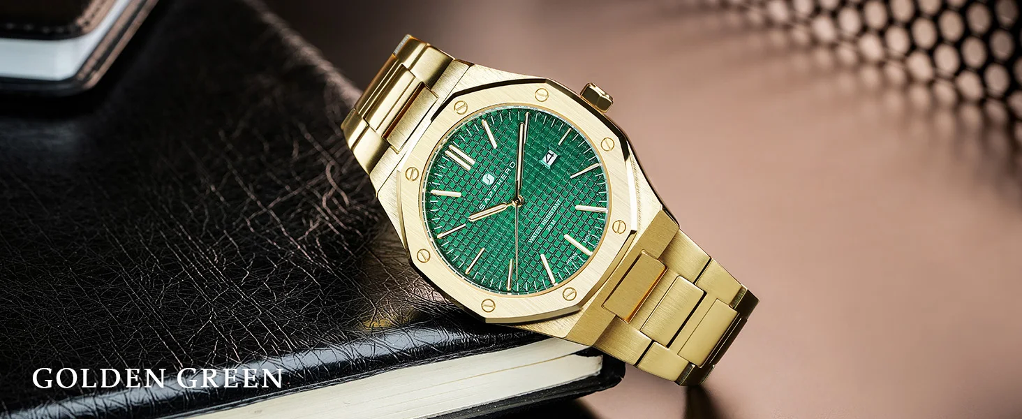 SAPPHERO Men's Quartz Watch Japan Movement Analog Wristwatch Stainless Steel Case Date Display 50M Waterproof Business Casual Fashion Luxury Dress Sport Watch for Men Classic Casual Daily Wear Office Work Travel Birthday Anniversary Holiday Gift