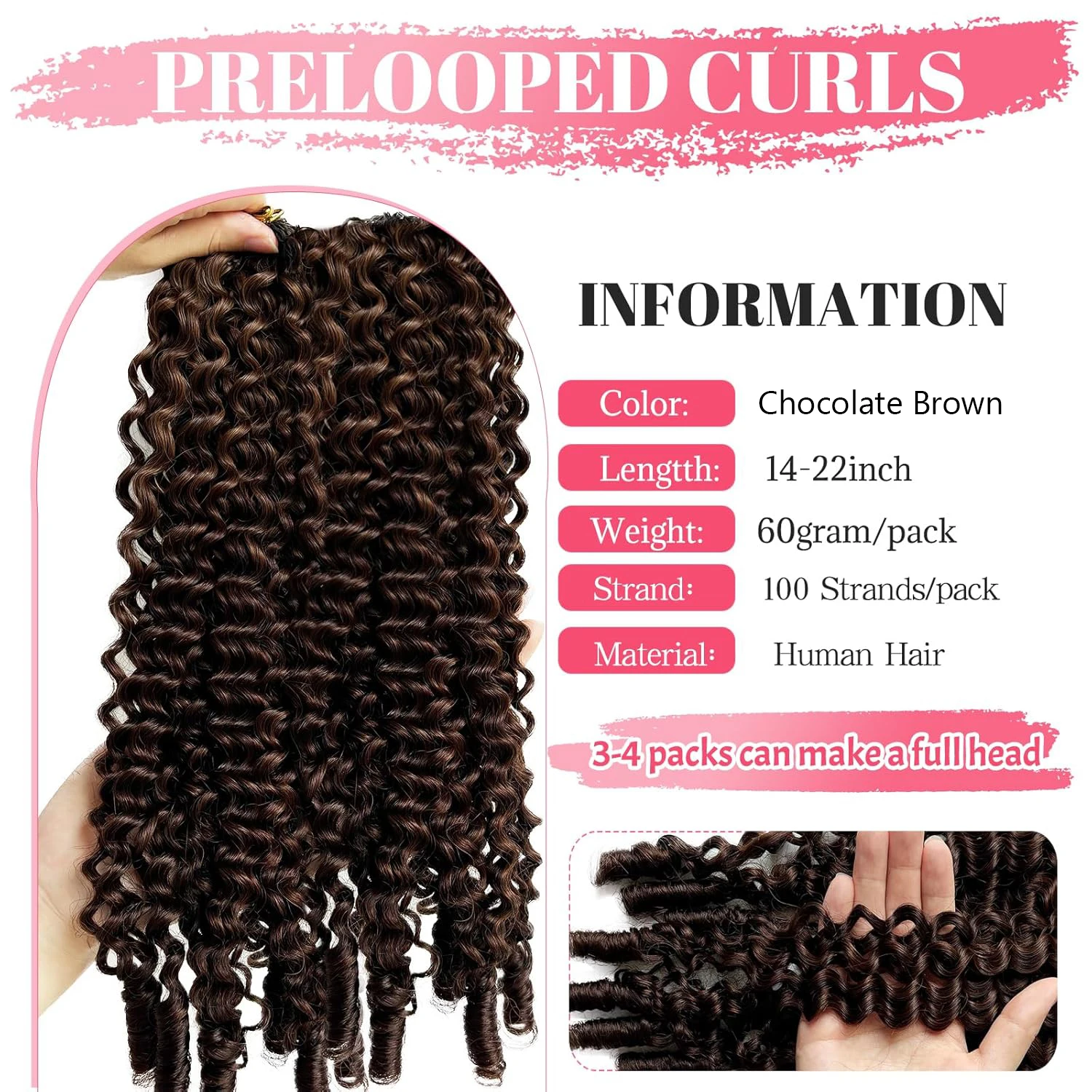 Body Wave Crochet Human Hair Bundles Chocolate Brown Burmese Curly Crochet Hair Pre Separated Knotless Reusable Feather Crochet Human Hair
