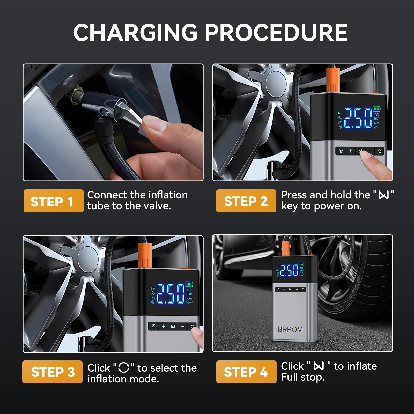 9500A Portable Car Charger, Jump Starter, Rechargeable Battery, Car Battery Launcher, Restoration Item Emergency Starter With Air Compressor Portable Car Battery Booster With 150PSI Auto-Stop Tire Inflator 10.0L Diesel