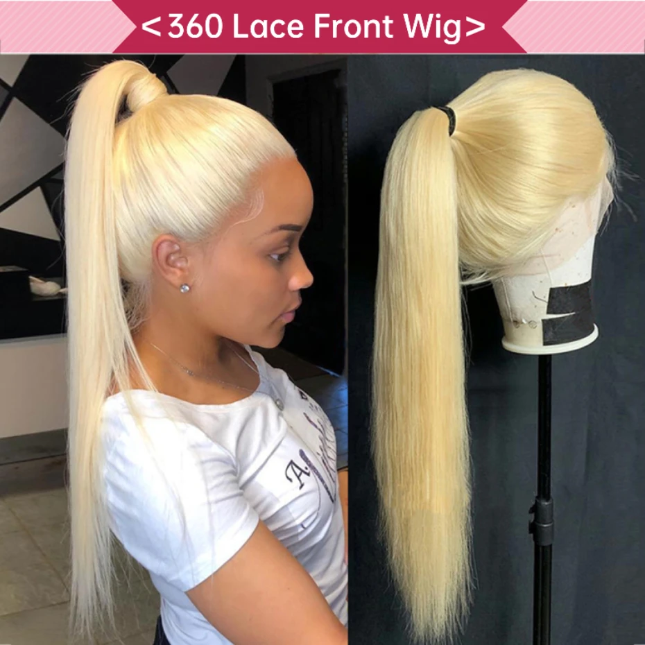 40 42 Inch Bone Straight Human Hair Wigs 13x4 13x6 Hd Transparent Lace Fronal Wigs For Women 613 Blonde 360 Full Lace Wigs Pre Plucked With Baby Hair Ponytail Daily Wear
