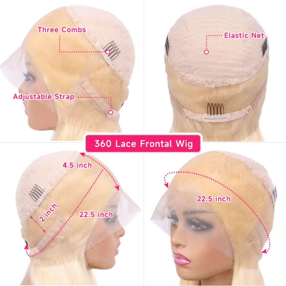40 42 Inch Bone Straight Human Hair Wigs 13x4 13x6 Hd Transparent Lace Fronal Wigs For Women 613 Blonde 360 Full Lace Wigs Pre Plucked With Baby Hair Ponytail Daily Wear