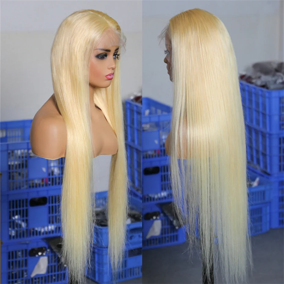 40 42 Inch Bone Straight Human Hair Wigs 13x4 13x6 Hd Transparent Lace Fronal Wigs For Women 613 Blonde 360 Full Lace Wigs Pre Plucked With Baby Hair Ponytail Daily Wear