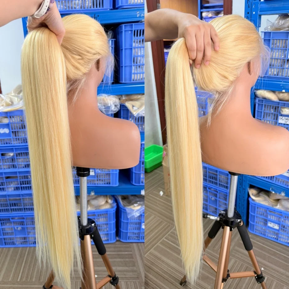 40 42 Inch Bone Straight Human Hair Wigs 13x4 13x6 Hd Transparent Lace Fronal Wigs For Women 613 Blonde 360 Full Lace Wigs Pre Plucked With Baby Hair Ponytail Daily Wear